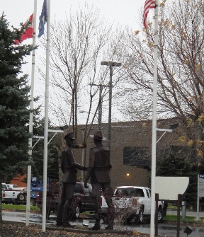 Havre, MT history - Sculpture representing "US-Canada Friendship"